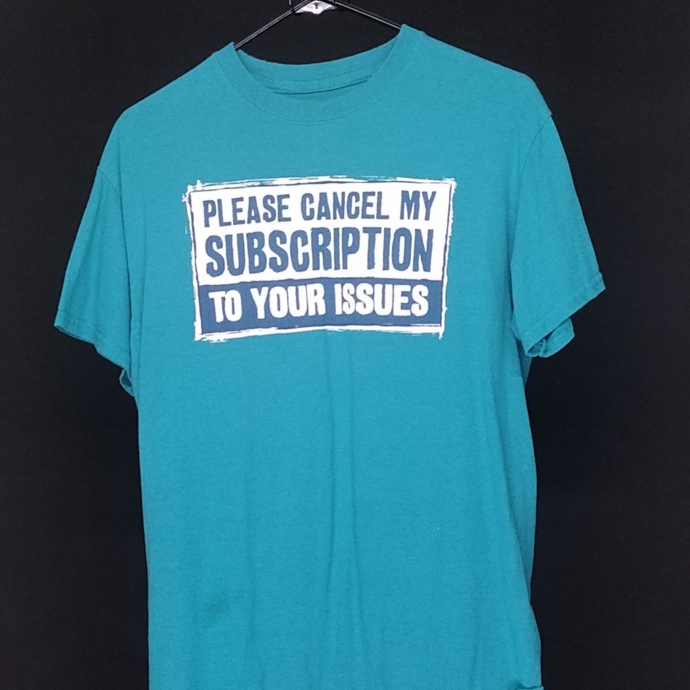 Funny Graphic Tee Small Teal